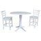 International Concepts Round 42, Rd Pedestal Gathering Height Table, 2 Counter Height Stools, White, 42 in W, 42 in L K08-42DP-27B-S6172-2 - alternate 1